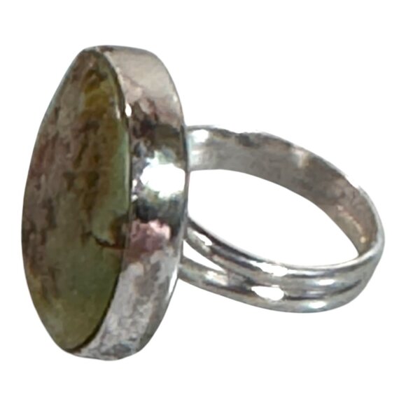 Navajo Sterling Silver Royston Turquoise Oval Ring Sz 8 Statement Large Vintage - Picture 9 of 9